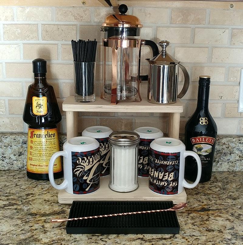 Counter Caddies™ - NATURAL - 12" STRAIGHT Shelf - Barista Theme - Image 4