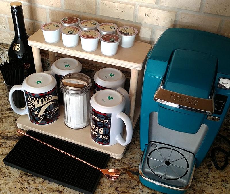 Counter Caddies™ - NATURAL - 12" STRAIGHT Shelf w/ K-Cup Holes - Image 2