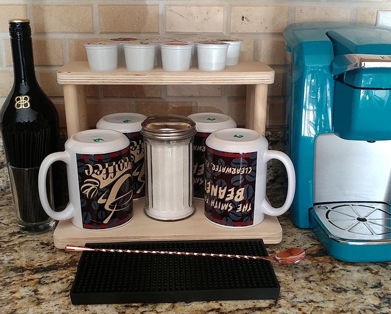 Counter Caddies™ - NATURAL - 12" STRAIGHT Shelf w/ K-Cup Holes - Image 3