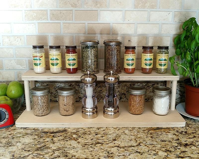 Counter Caddies™ - NATURAL - 24" STRAIGHT Shelf - Culinary / Spice Rack - Image 3