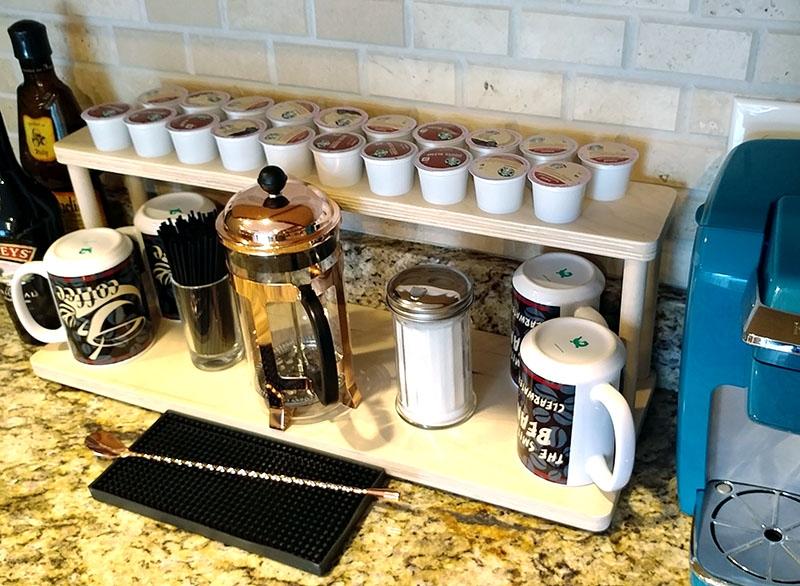 Counter Caddies™ - NATURAL - 24" STRAIGHT Shelf w/ K-Cup Holes - Image 3