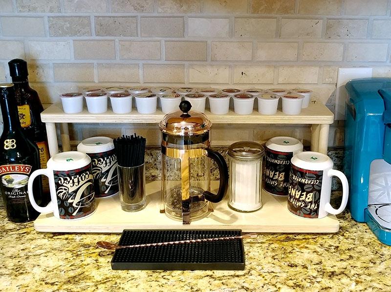 Counter Caddies™ - NATURAL - 24" STRAIGHT Shelf w/ K-Cup Holes - Image 4