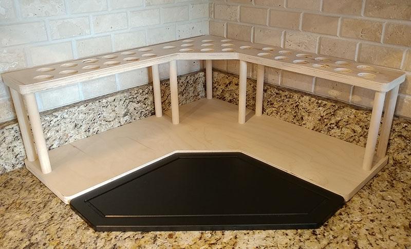 Counter Caddies™ - NATURAL - CORNER Shelf w/ K-CUP Holes - Image 2