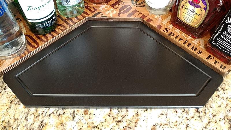 Counter Caddies™ - NATURAL - CORNER Shelf w/ K-CUP Holes & Trash Can Inset - Image 7