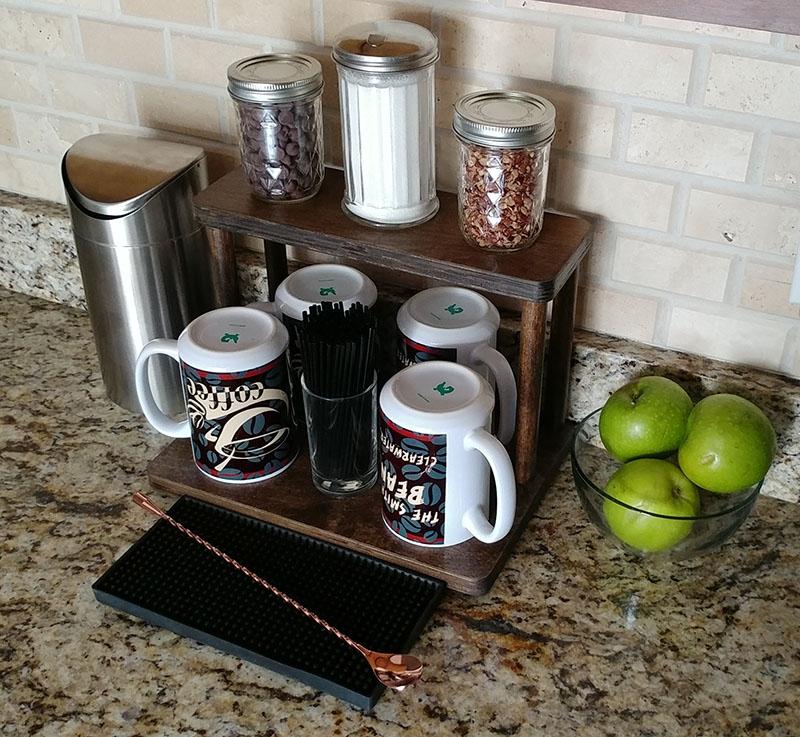 Counter Caddies™ - STAINED Finish - 12" STRAIGHT - Barista - Image 2