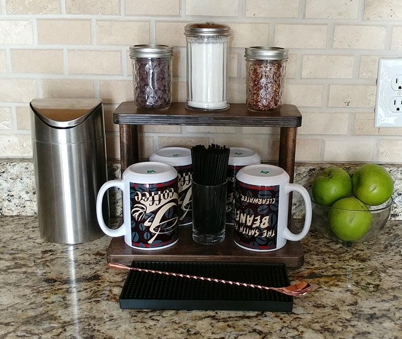 Counter Caddies™ - STAINED Finish - 12" STRAIGHT - Barista - Image 3