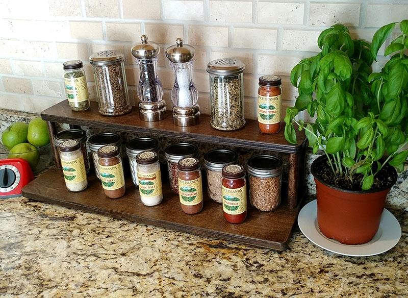 Counter Caddies™ - Stained Finish - 24" STRAIGHT Shelf - Culinary / Spice Rack - Image 3