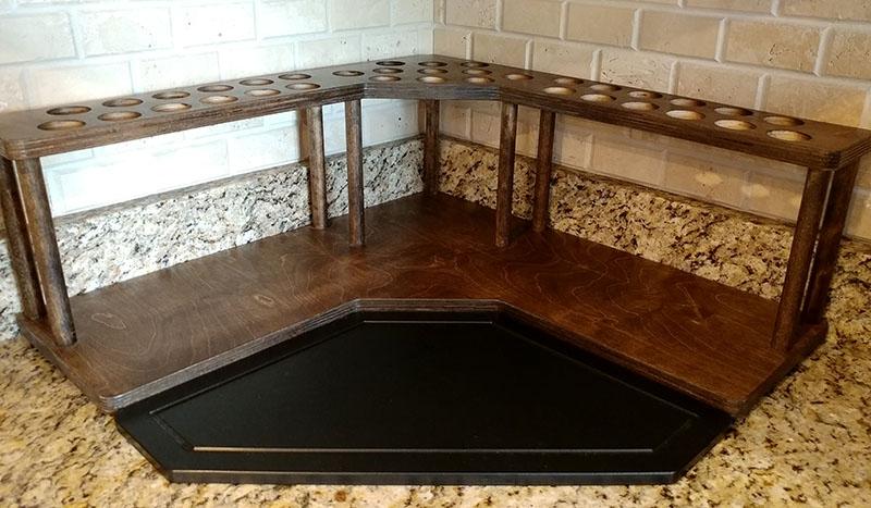 Counter Caddies™ - Stained Finish - CORNER Shelf w/ K-CUP Holes - Image 4