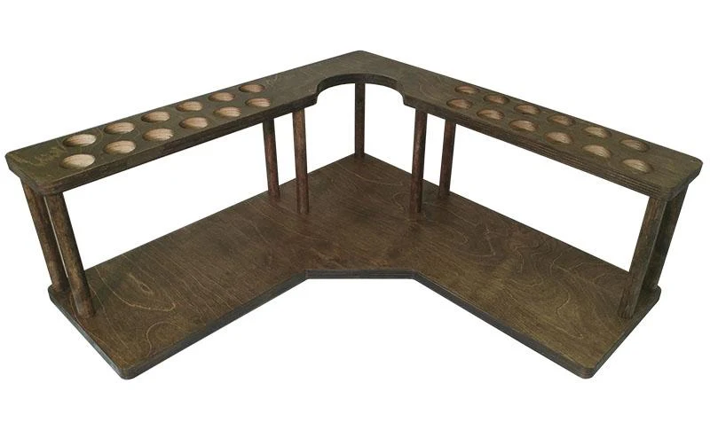 Counter Caddies™ - Stained Finish - CORNER Shelf w/ K-CUP Holes & Trash Can Inset - Image 5