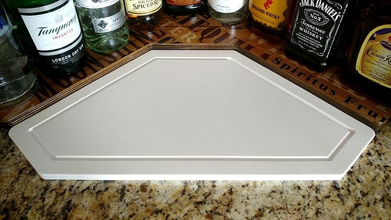Counter Caddies™ - Stained Finish - CORNER Shelf w/ Trash Can Inset - Image 7