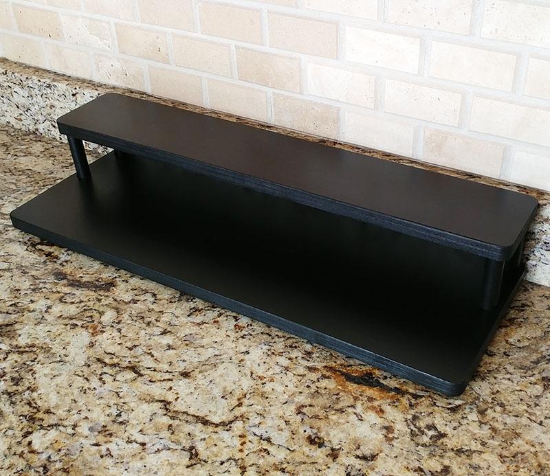 Counter Caddies™ with BLACK finish - 3.5" H Dowel Rods - 24" STRAIGHT Shelf