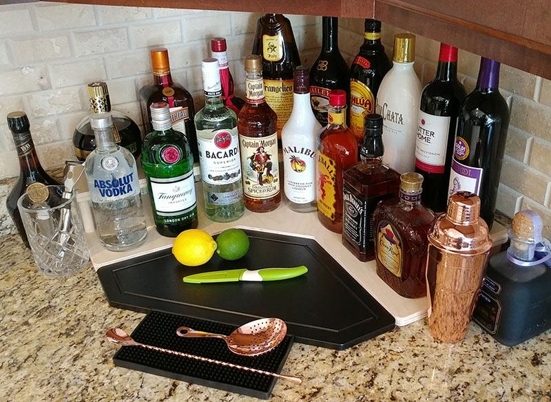 Counter Caddies™ - NATURAL Corner - Liquor/Wine Bottle Display - Image 2