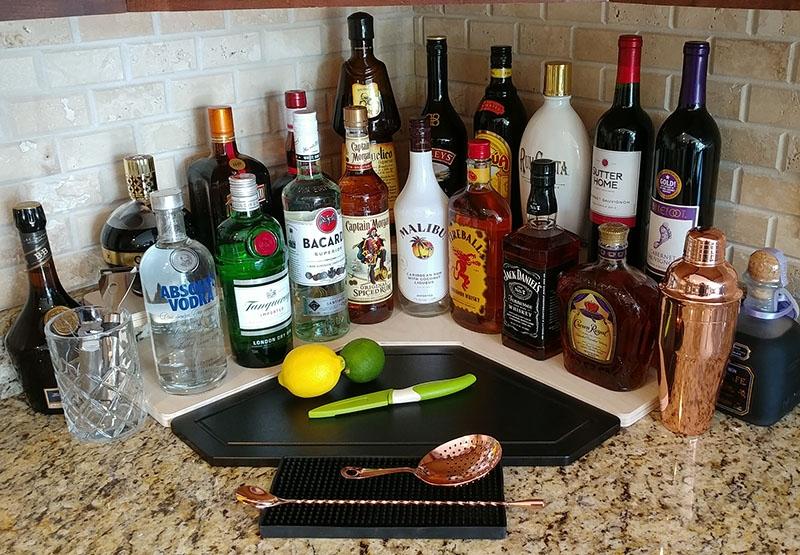Counter Caddies™ - NATURAL Corner - Liquor/Wine Bottle Display - Image 3