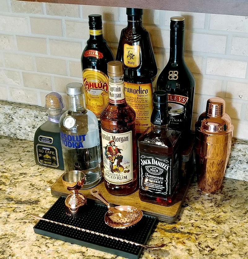 Counter Caddies™ - STAINED Finish - 12" STRAIGHT - Liquor/Wine Bottle Display - Image 3