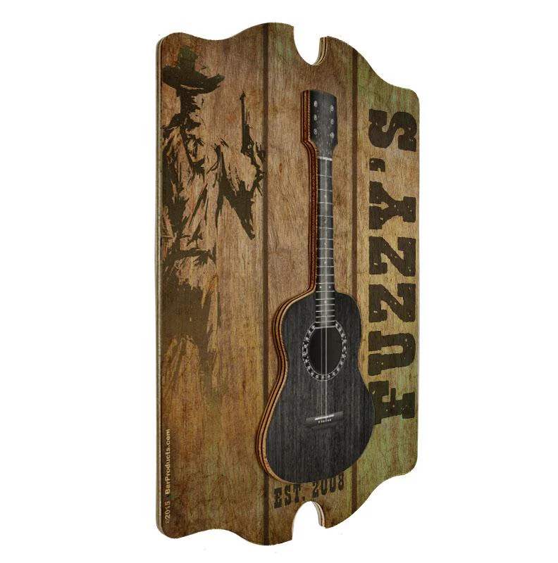 Country Theme - 3D Wooden Guitar Tavern Sign - Image 4