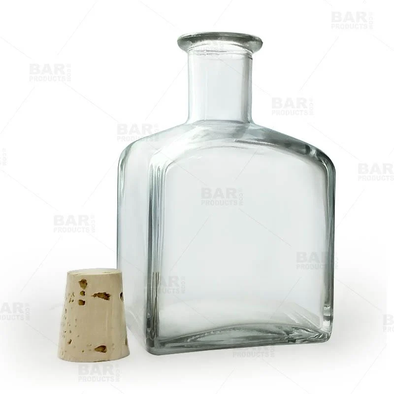 Craft Bartending Bottle with Cork - Square Shaped - 7 ounce - Image 4