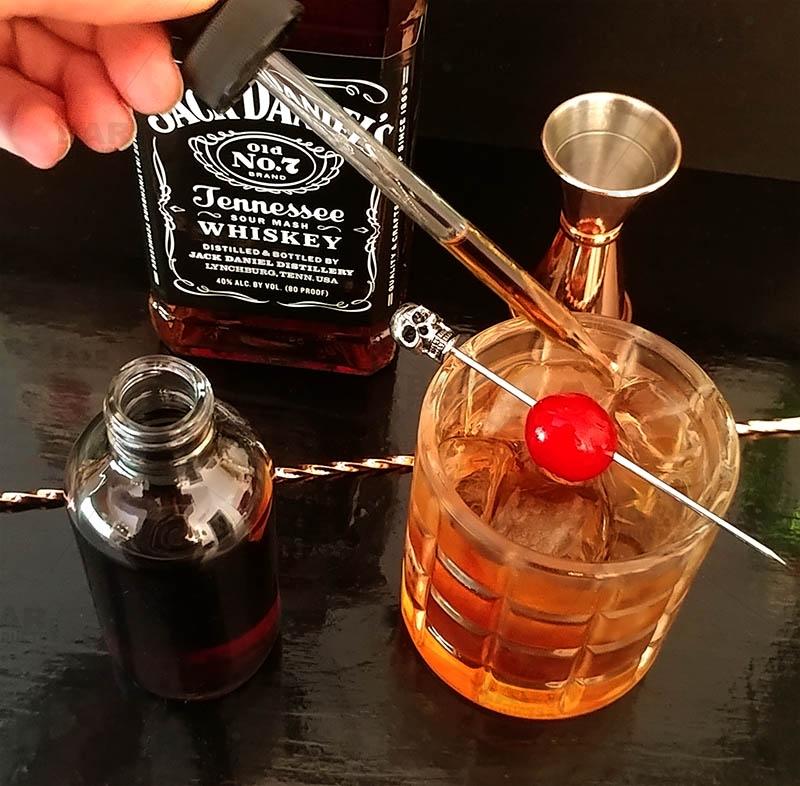 Craft Bartending Bottle w/ Dropper - Boston Round - Clear 4 ounce - Image 2
