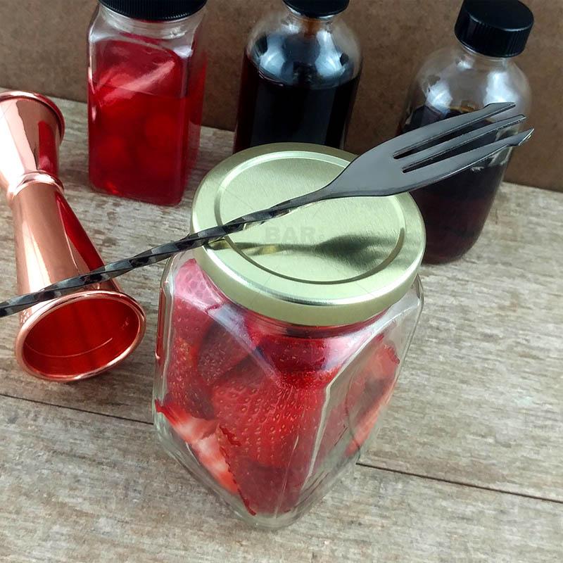Craft Bartending Jar with Gold Lid - Victorian Square Style - 10 oz / 292ml - Image 4