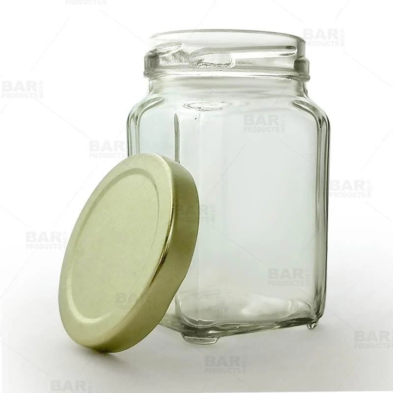 Craft Bartending Jar with Gold Lid - Victorian Square Style - 6 oz / 190ml - Image 4