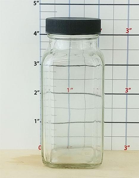 Craft Bartending Jar with Black Lid - French Square Style - 6 oz / 190ml - Image 4