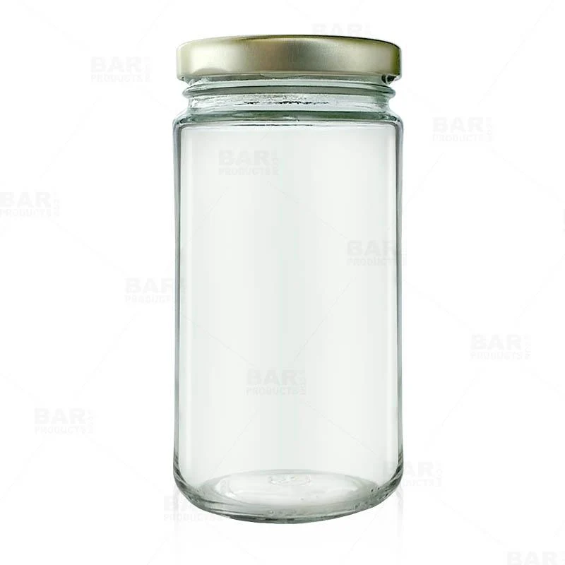 Craft Bartending Jar with Gold Lid - Tall Clear - 12 ounce - Image 4