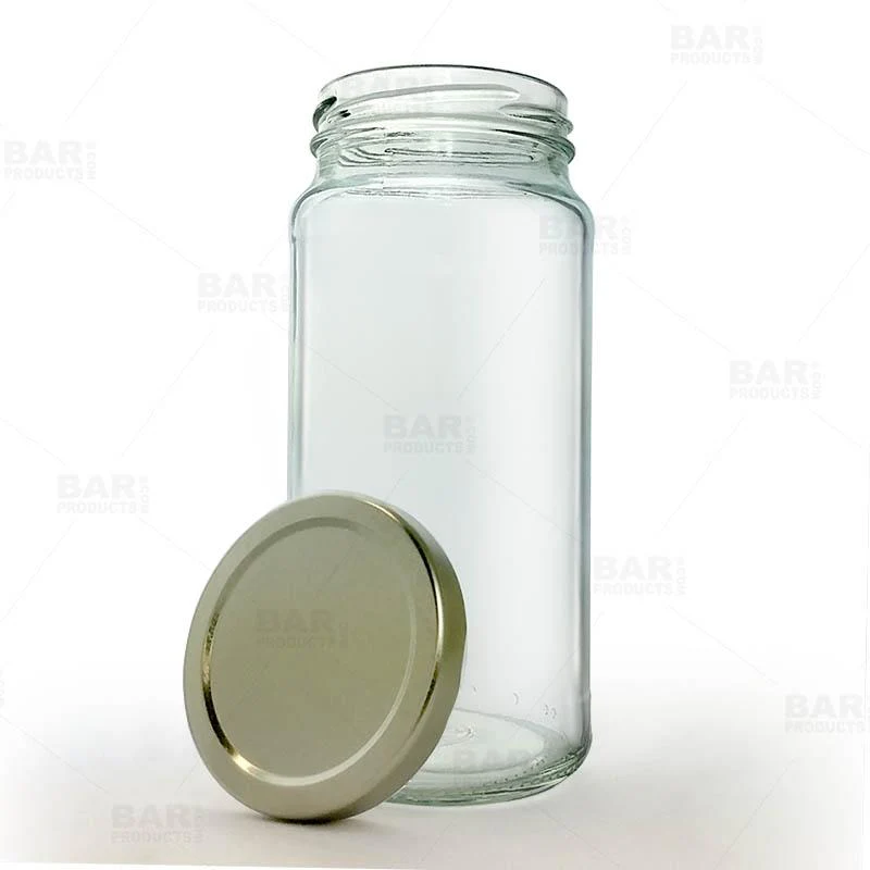 Craft Bartending Jar with Gold Lid - Tall Clear - 16 ounce - Image 4