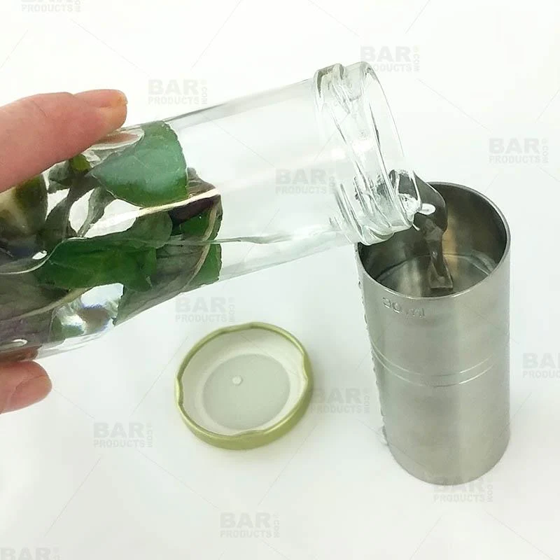 Craft Bartending Jar with Gold Lid - Tall Clear Hexagon - 8.5 ounce - Image 2