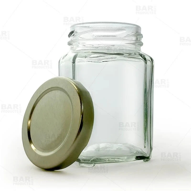 Craft Bartending Jar with Gold Lid - Victorian Square Style - 3.75 oz / 110ml - Image 4