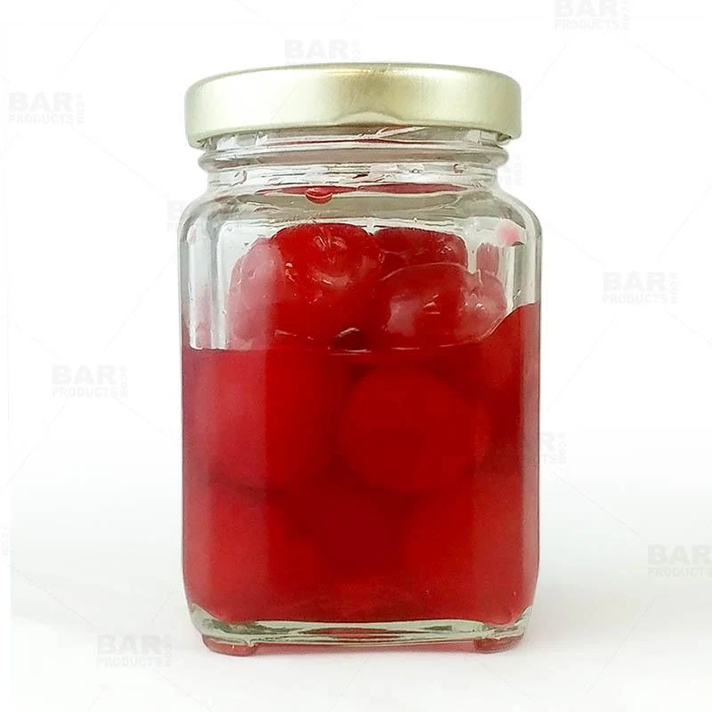 Craft Bartending Jar with Gold Lid - Victorian Square Style - 3.75 oz / 110ml - Image 5