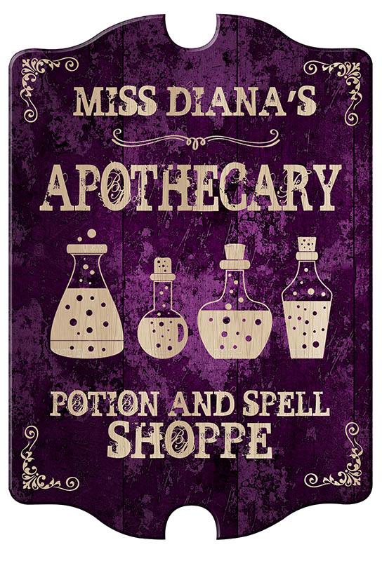 Custom Apothecary Wood Sign - Tavern Shaped