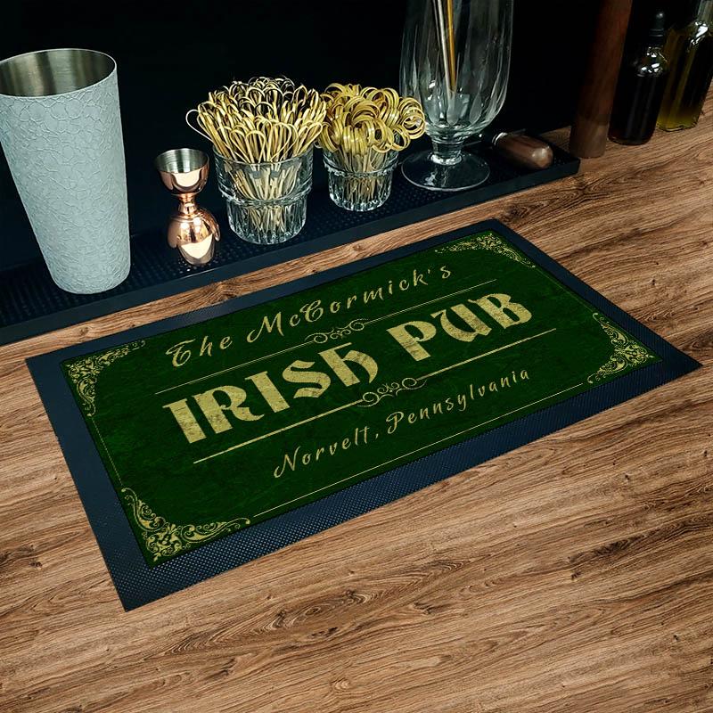 Custom Bar Service Mat - Irish Pub - 17.25" x 10" - Image 2