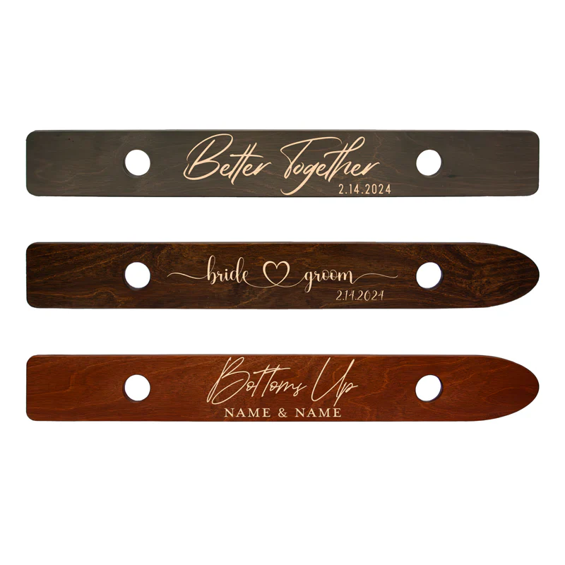 Custom Laser Engraved 2 Person Wood Shot Ski - Multiple Designs Available