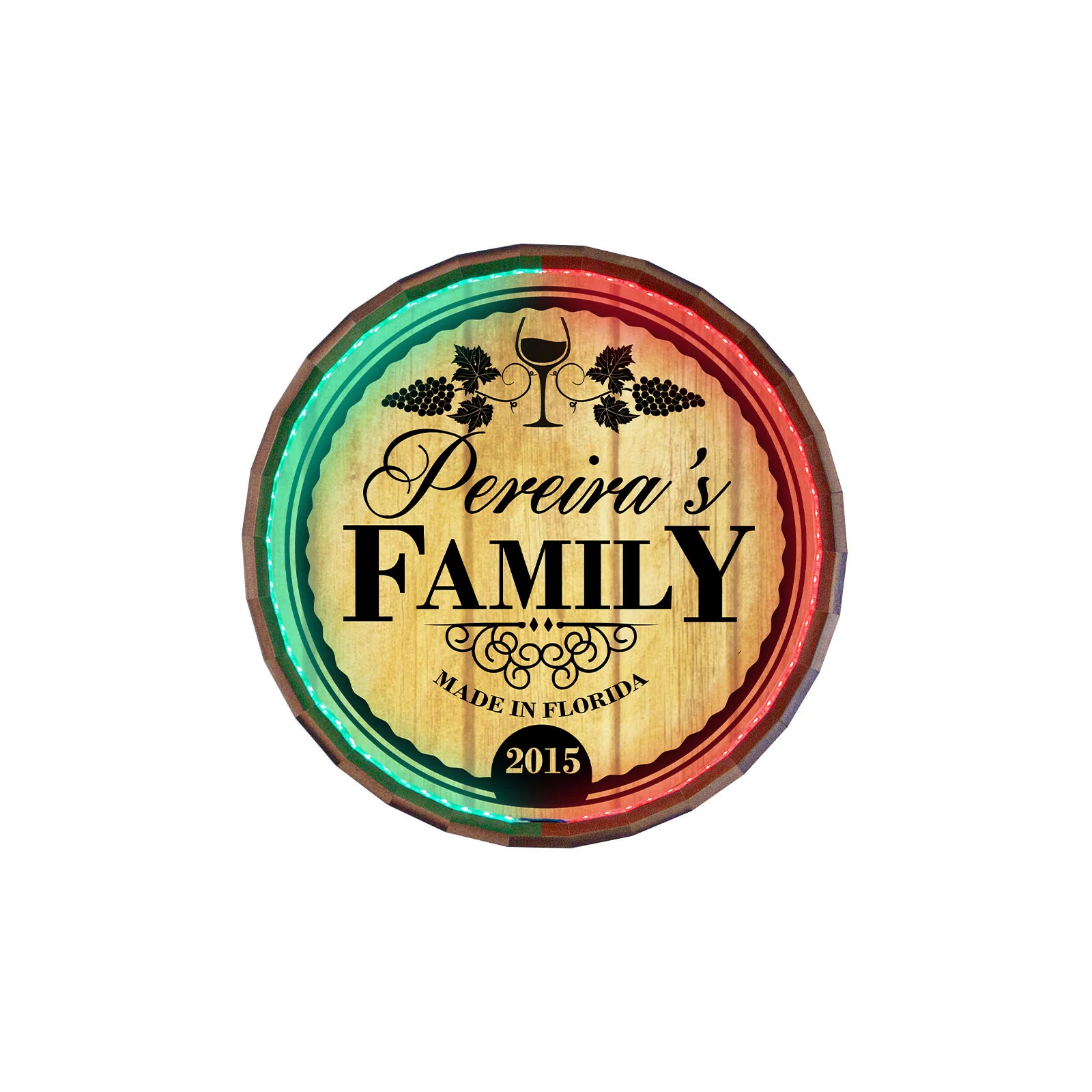 Custom LED Wood Barrel Top Sign - Family - Image 4