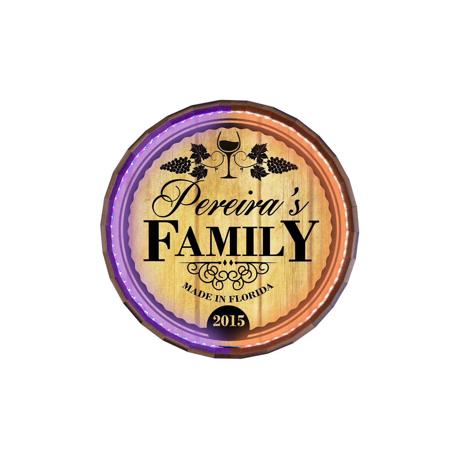 Custom LED Wood Barrel Top Sign - Family - Image 5