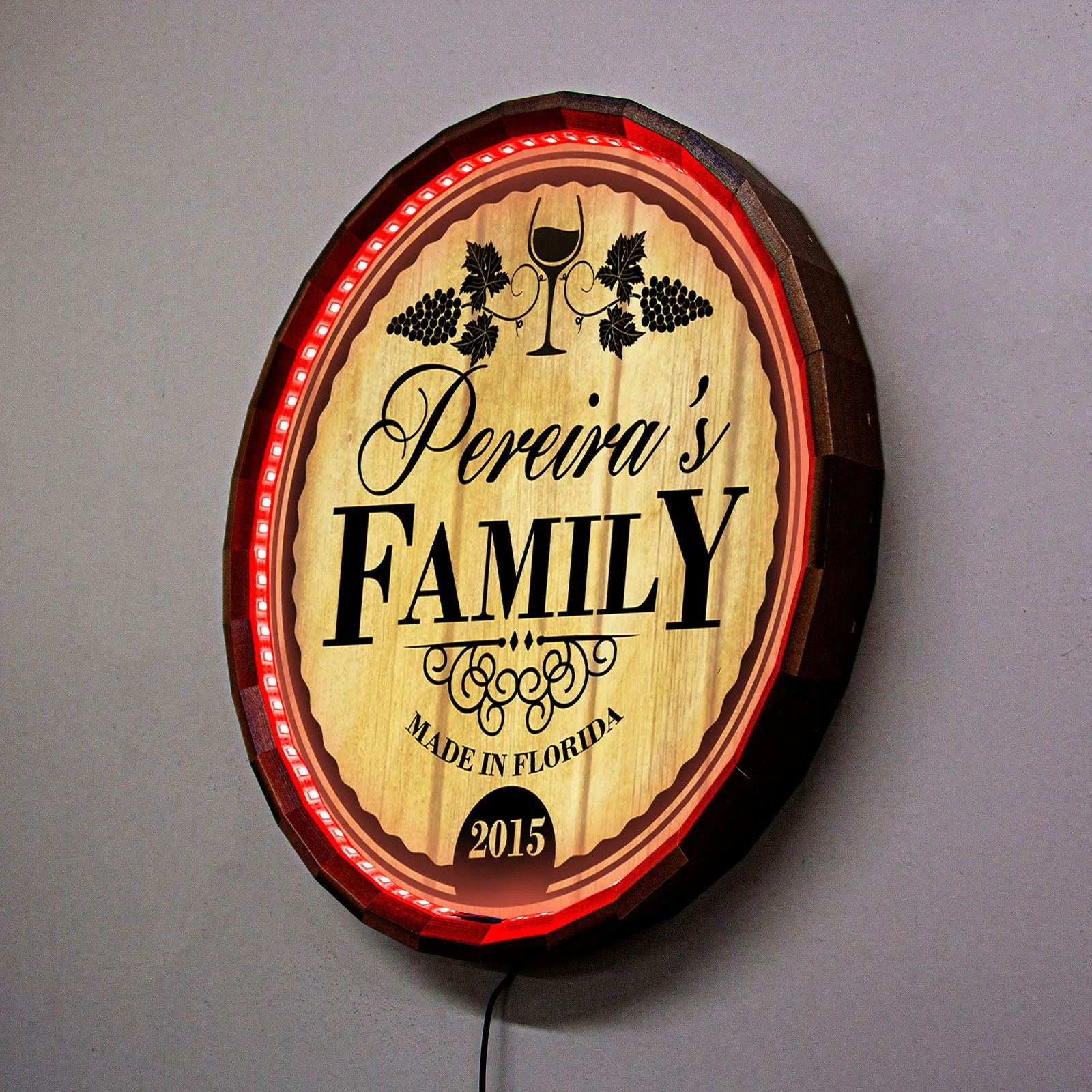 Custom LED Wood Barrel Top Sign - Family - Image 6