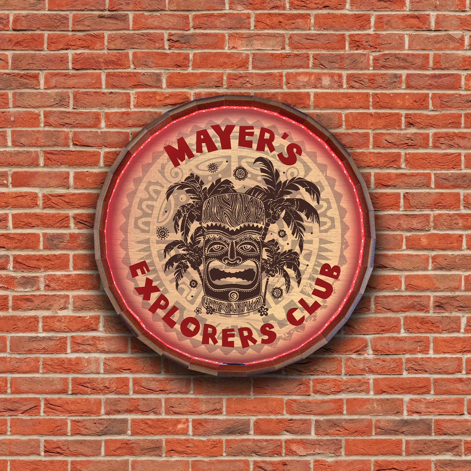 Custom LED Wood Barrel Top Sign - Tiki Bar - Image 2