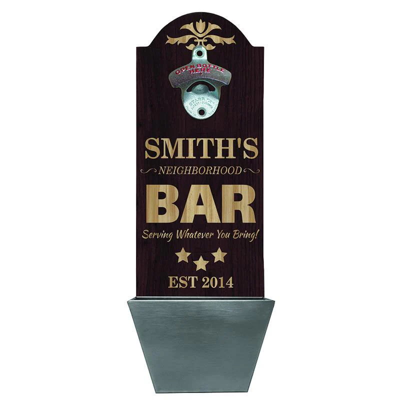 Custom Round Top Plaque with Cap Catcher - Neighborhood Bar - Image 2