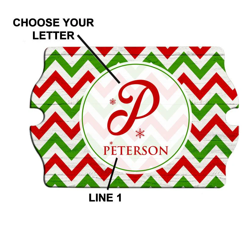 Custom Tavern Shaped Wood Bar Sign - Holiday Monogram - Image 3