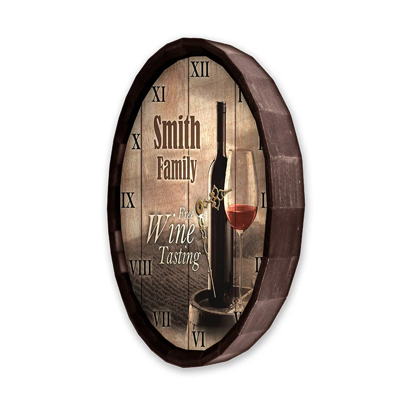 Whiskey Wood Barrel Top Clock – Free Wine Tasting - Image 4