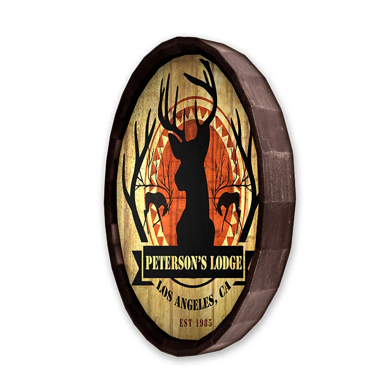 Custom Wood Barrel Top Sign – Deer Lodge - Image 4