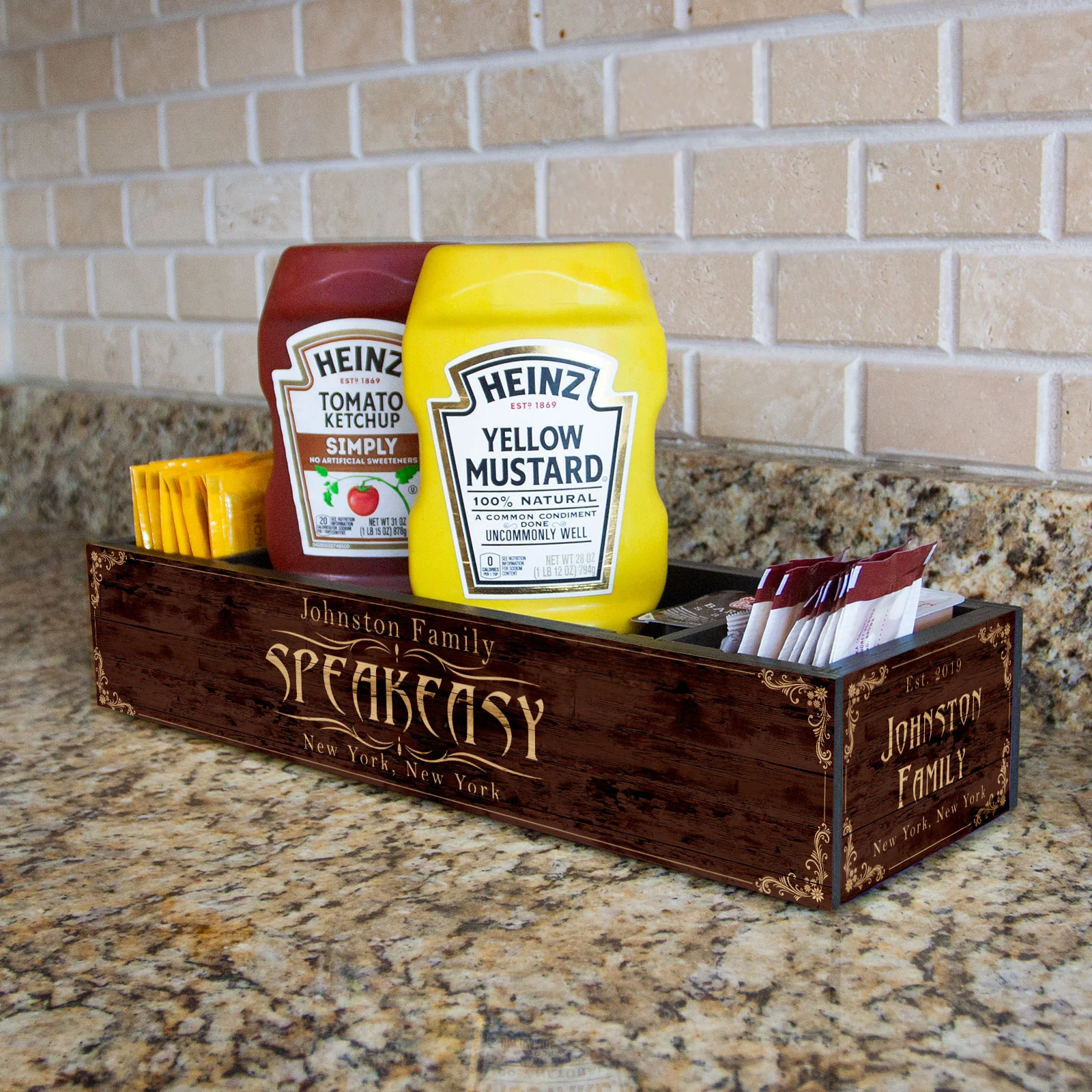Custom Wooden Condiment Caddy - Speakeasy - Image 2