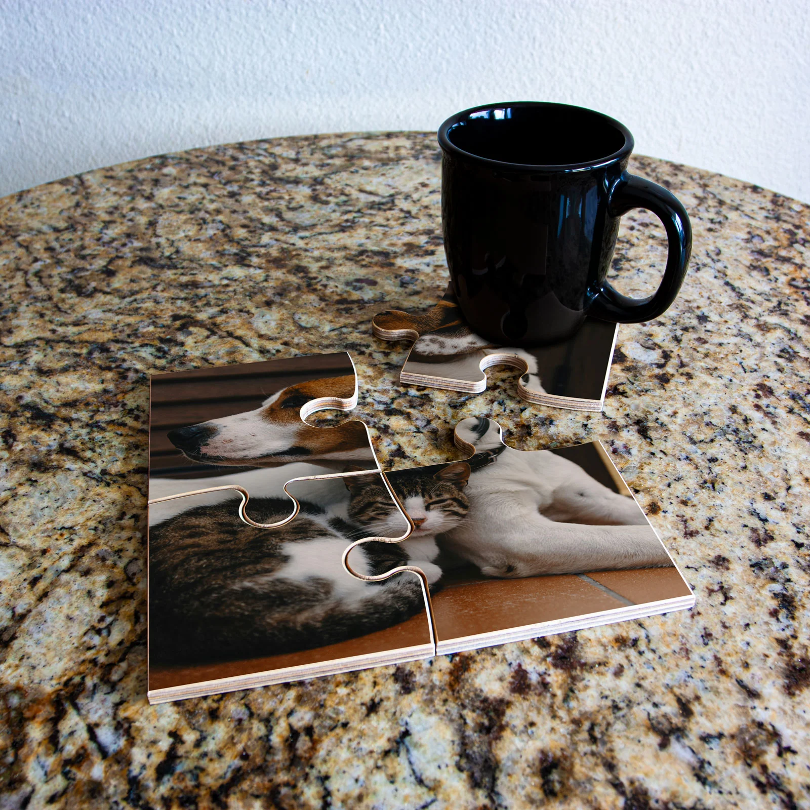 Custom Wooden Puzzle Coasters - Set of 4 - Add Your Photo - Image 2