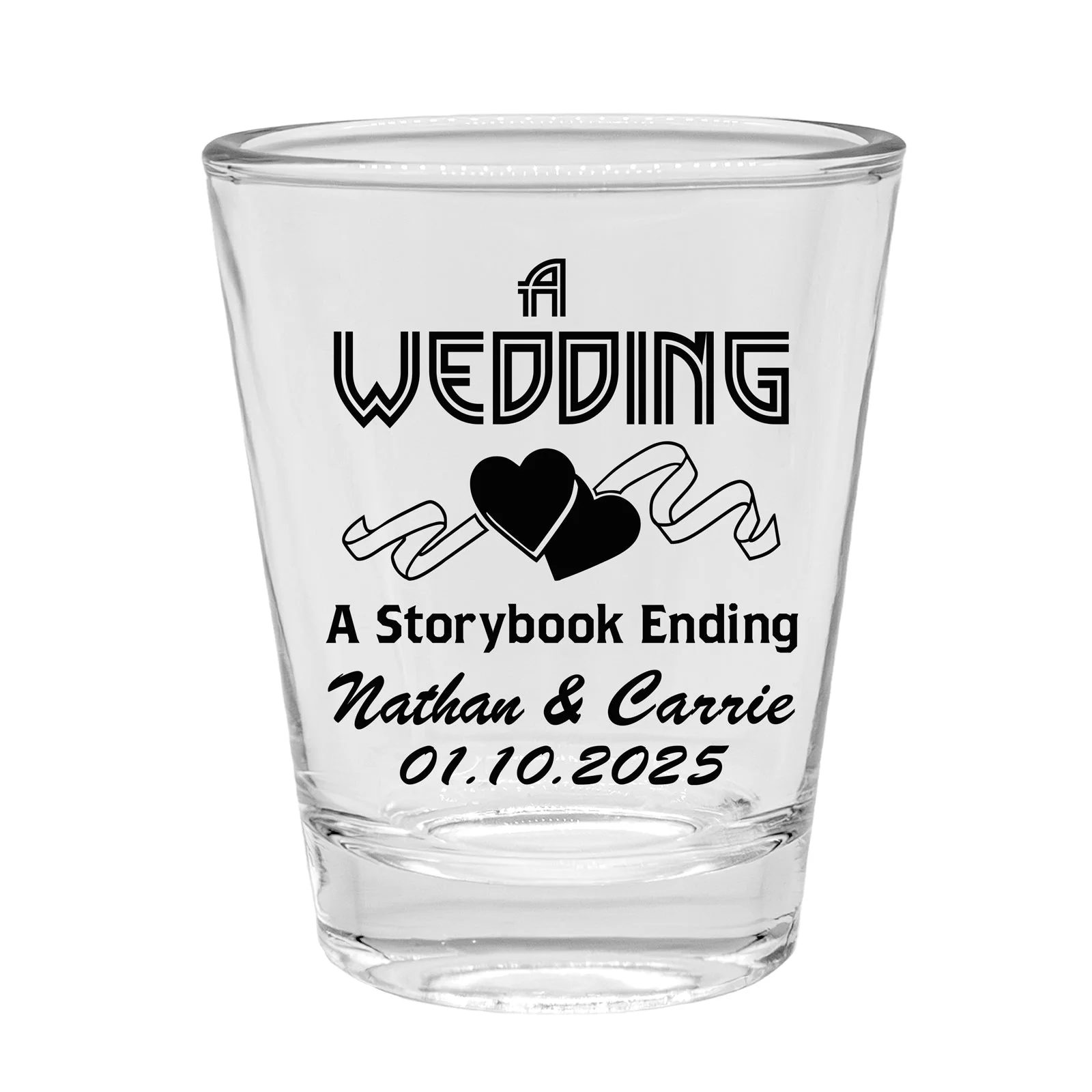 Customizable - 1.75oz Clear Shot Glass - A Storybook Ending