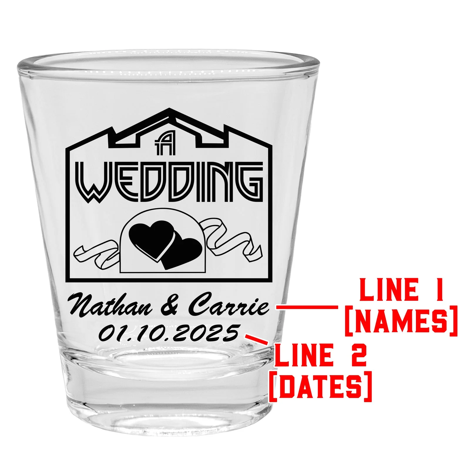 Customizable - 1.75oz Clear Shot Glass - Chapel Themed Shot Glasses - Image 3