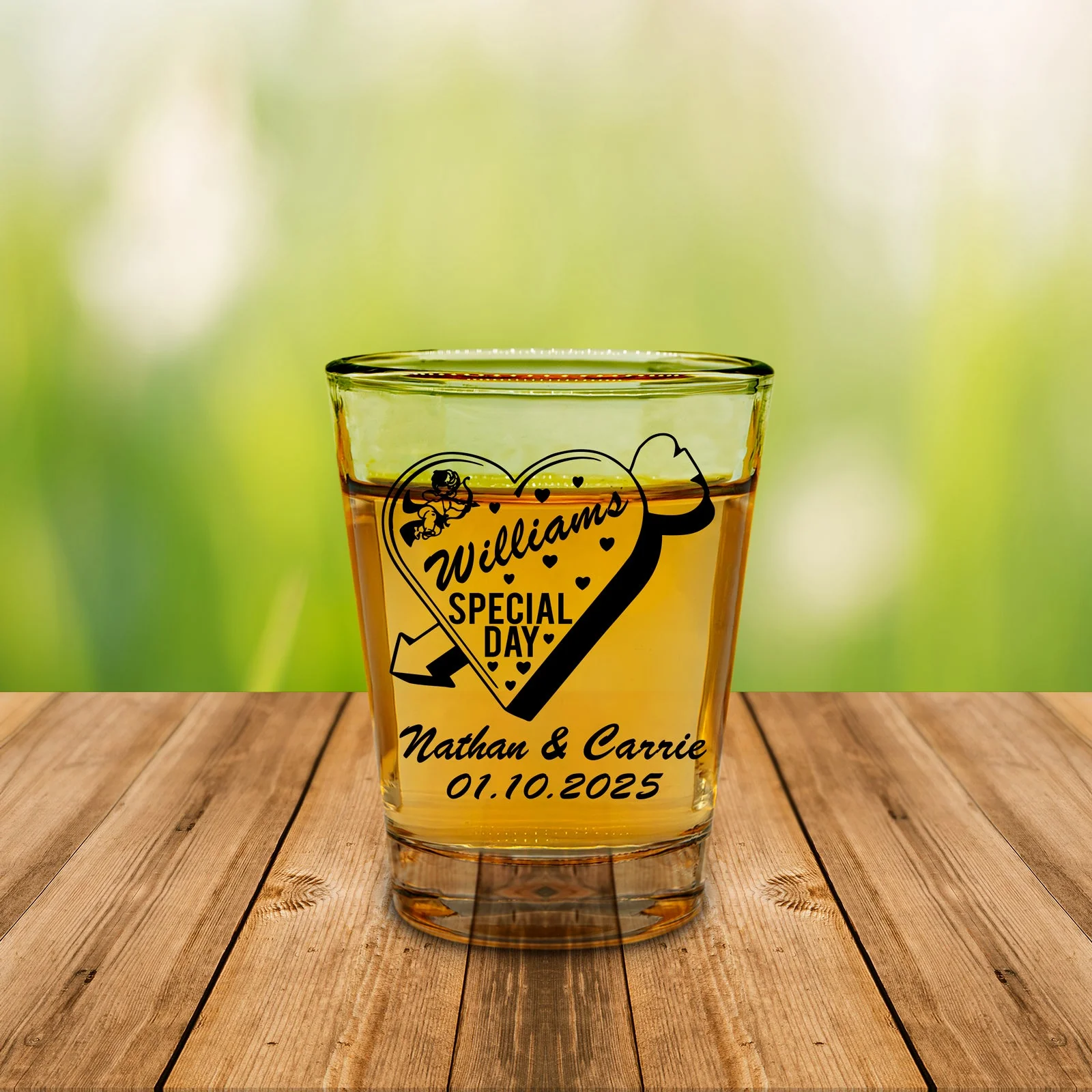 Customizable - 1.75oz Clear Shot Glass - Cupid Themed Shot Glasses - Image 2
