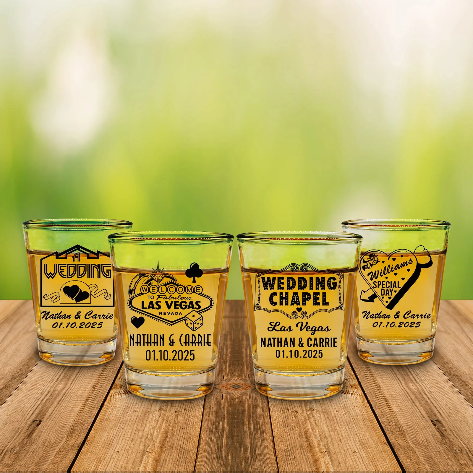 Customizable - 1.75oz Clear Shot Glass - Wedding Chapel - Image 4