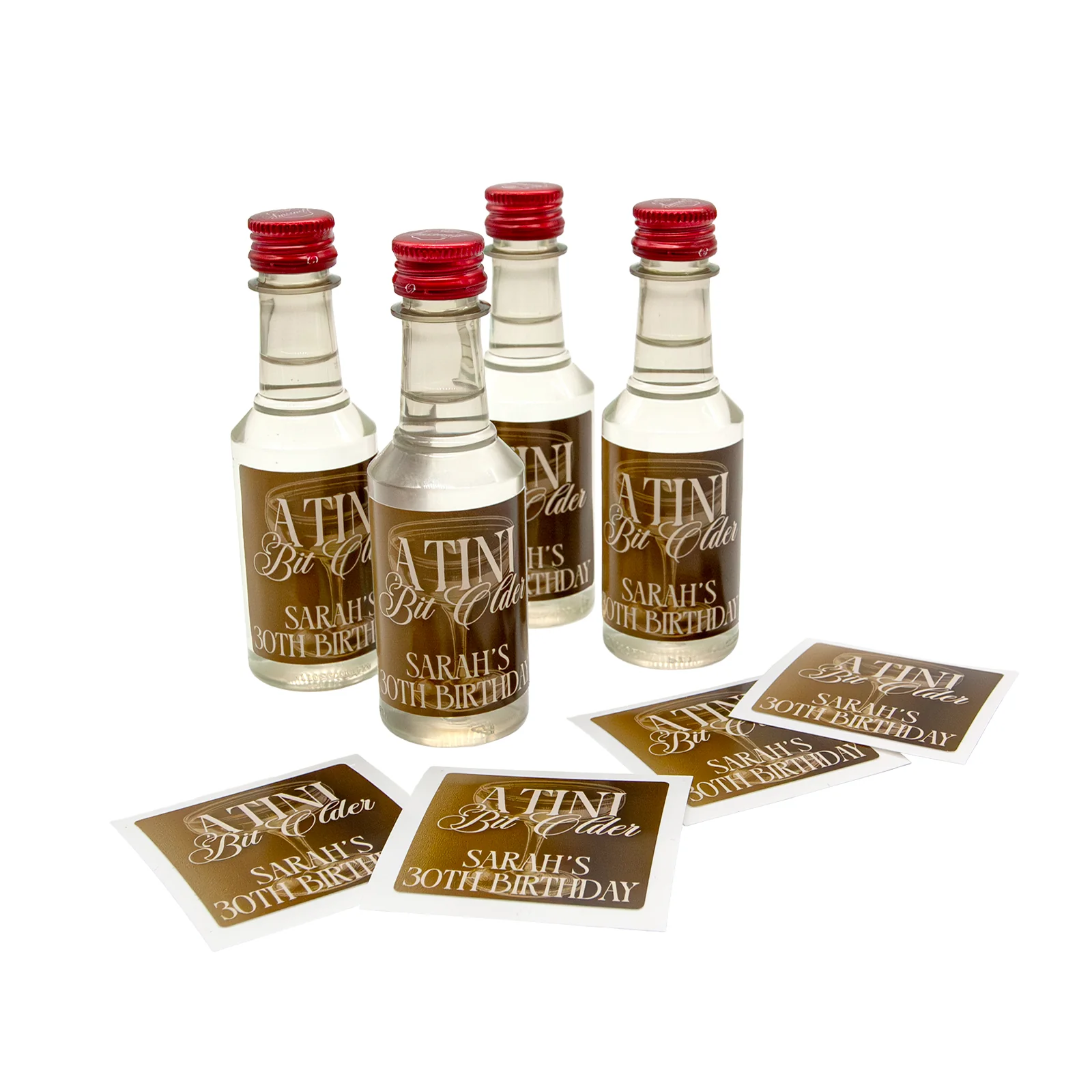 Customizable 'A Tini Bit Older' Birthday Stickers - Espresso Martini - 1.8" x 1.8" - Image 3
