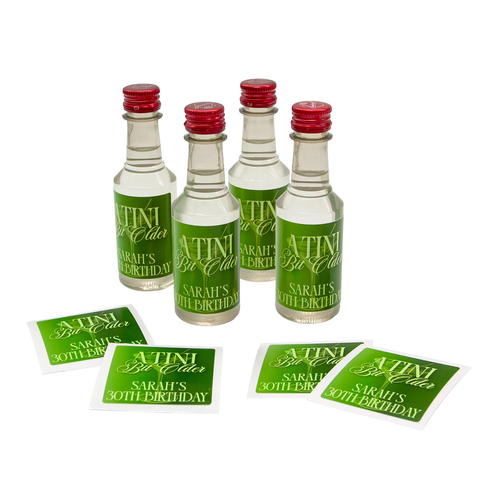 Customizable 'A Tini Bit Older' Birthday Stickers - Martini - 1.8" x 1.8" - Image 4