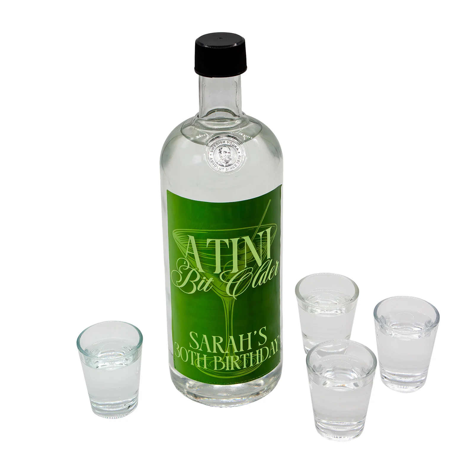 Customizable 'A Tini Bit Older' Birthday Stickers - Martini - 4.5" x 6.2" - Image 3