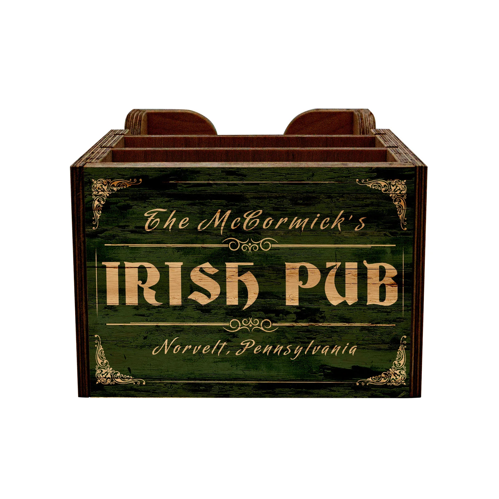 Customizable Bar Top Napkin Caddy - Irish Pub - Image 4